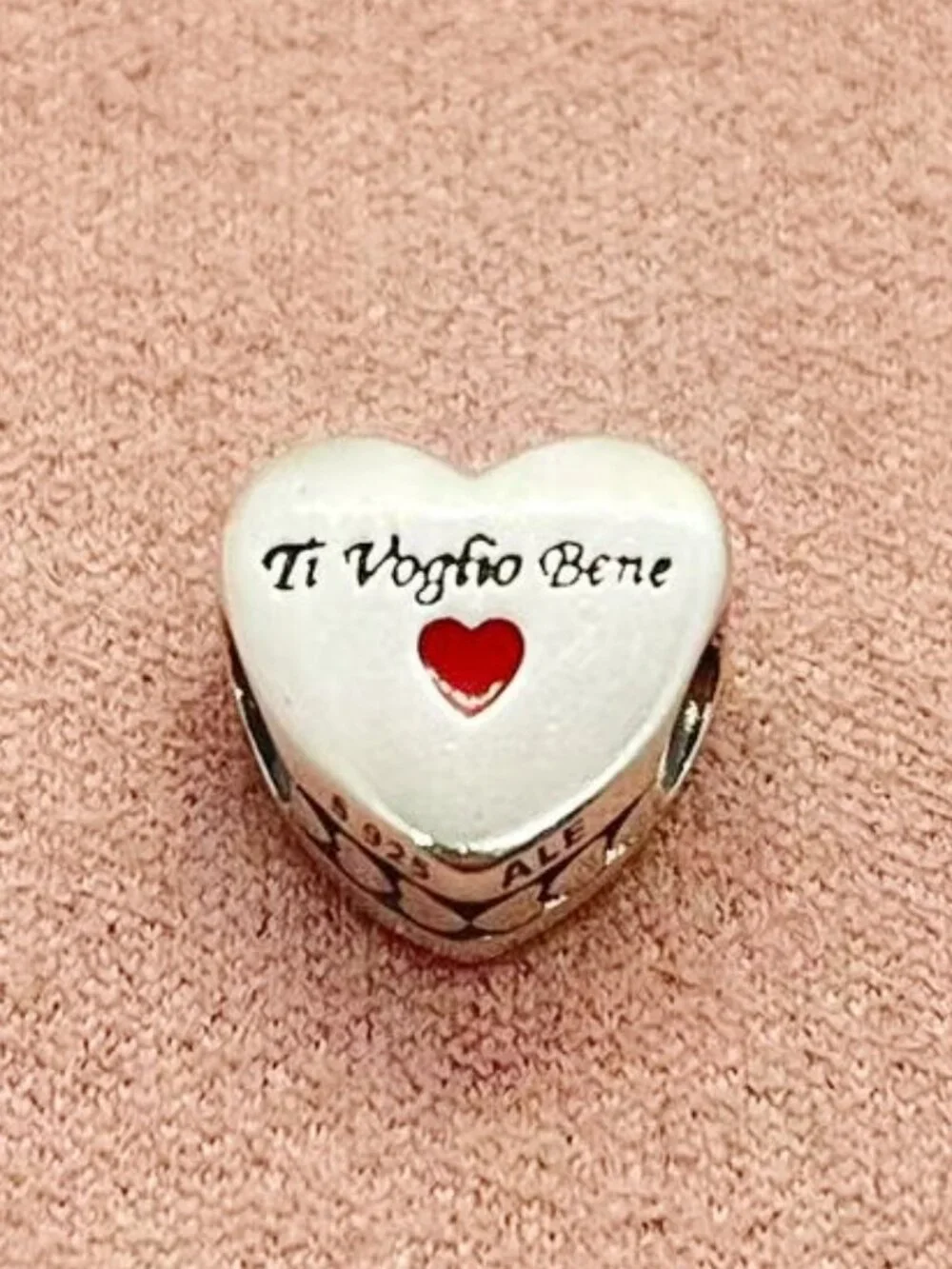 Pandora Ti Voglio Bene Charm I love you Charm Love Heart Gifts Pendant S925